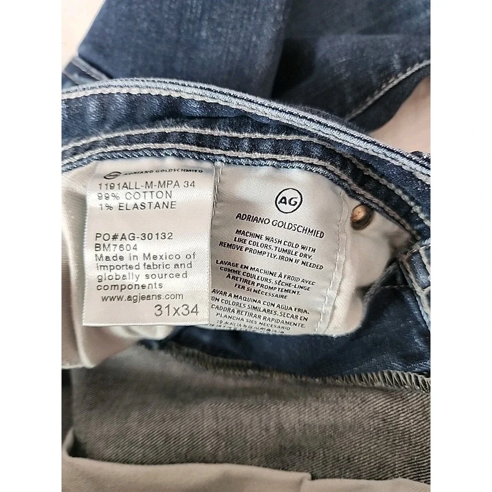 AG Adriano Goldschmied Women's 32/30 Blue Jeans The Nomad SLIM Straight Leg EUC